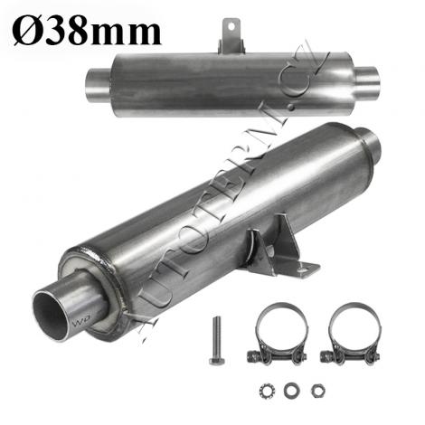 Stainless steel exhaust 38mm