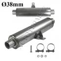 Stainless steel exhaust 38mm