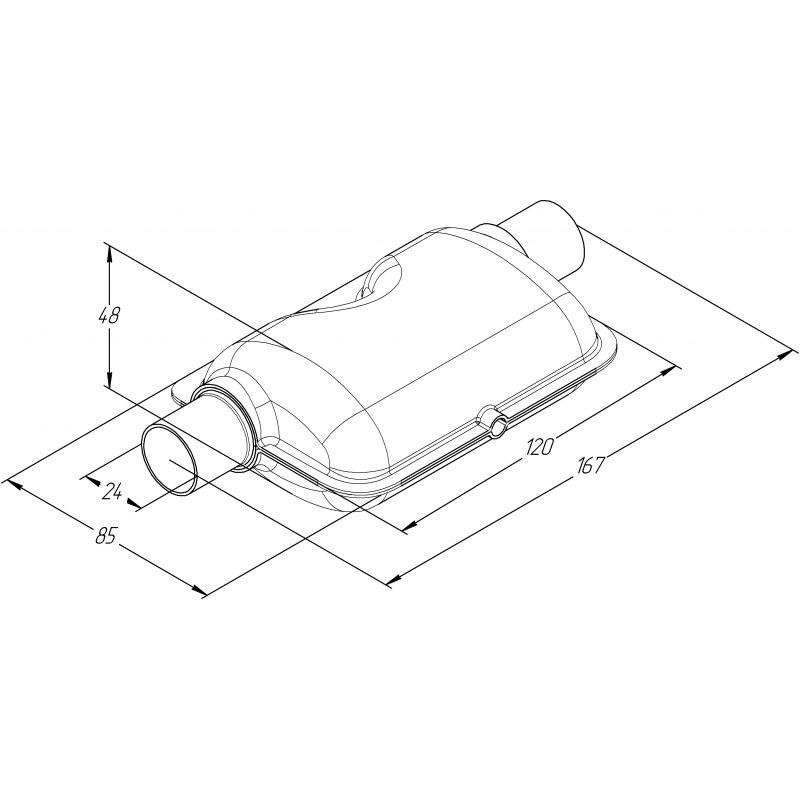 CARZE 24mm Diesel Standheizung Schalldämpfer Auspuff Schalldämpfer